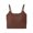 Brown, variant on Xijirk Women Square Neck Thin Strap Camisole Integrated Chest Pad Short Cut Length for Outdoor Group Activities Friend Social Moments Daily Casual Outfits,Beige,L