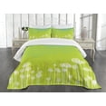thumbnail image 3 of Ambesonne Flower Quilted Bedspread Set 3 Pcs, Wild Dandelion Blossoms, Queen Size, Apple Green Seafoam, 3 of 5
