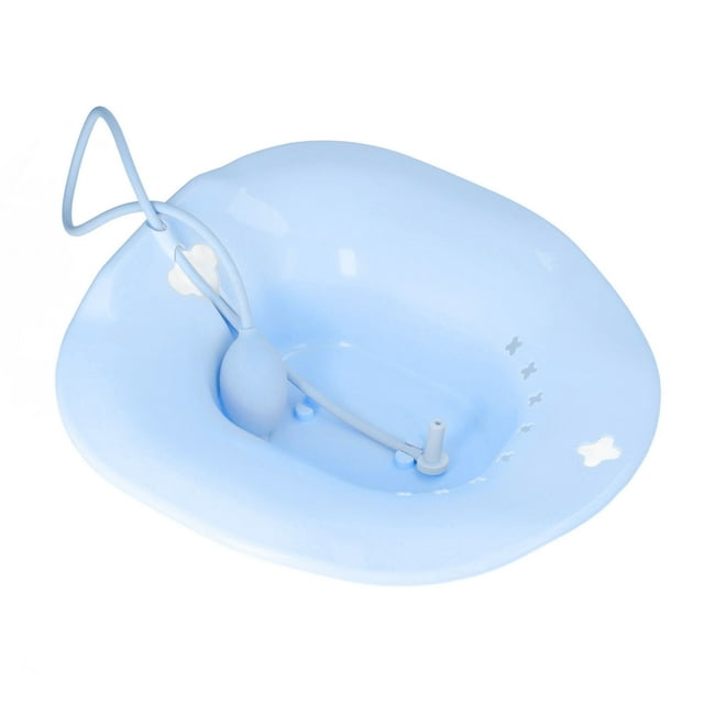 Bath Toilet , Universal Discomfort Soothing Sitz Bath Anti Overflowing Smoothly Slope Design Squat Free With Flusher For Elderly People For Postoperative Blue
