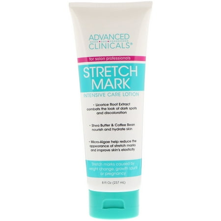 Advanced Clinicals Stretch Mark Lotion. Moisturizing for Scars, Extreme Weight Loss, Pregnancy. 8oz (Best Treatment For Stretch Marks On Stomach)