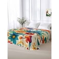 thumbnail image 5 of Vintage Botanical Full Size Flat Sheet, Wrinkleproof & Fadeproof Cooling Flat Bed Sheet Only, Spring Floral Summer Vintage Breathable Soft Bedding Top Sheets 81 x 96 Inches, 5 of 8