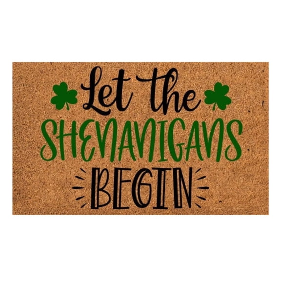 Aetherz st. Patricks Day Welcome Door Mat, Holiday Shamrocks Front Door Door Mat Polyester Rug