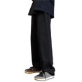 thumbnail image 1 of Pantalones de pierna ancha rectos de algodón para hombre, pantalones Cargo sueltos, marca Tide, nueve puntos, deportes de gimnasio, pantalones casuales con Bolsillo grande, 1 of 4
