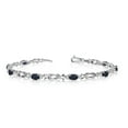 thumbnail image 1 of 14K White Gold Oval Sapphire and Diamond Bracelet, 1 of 3