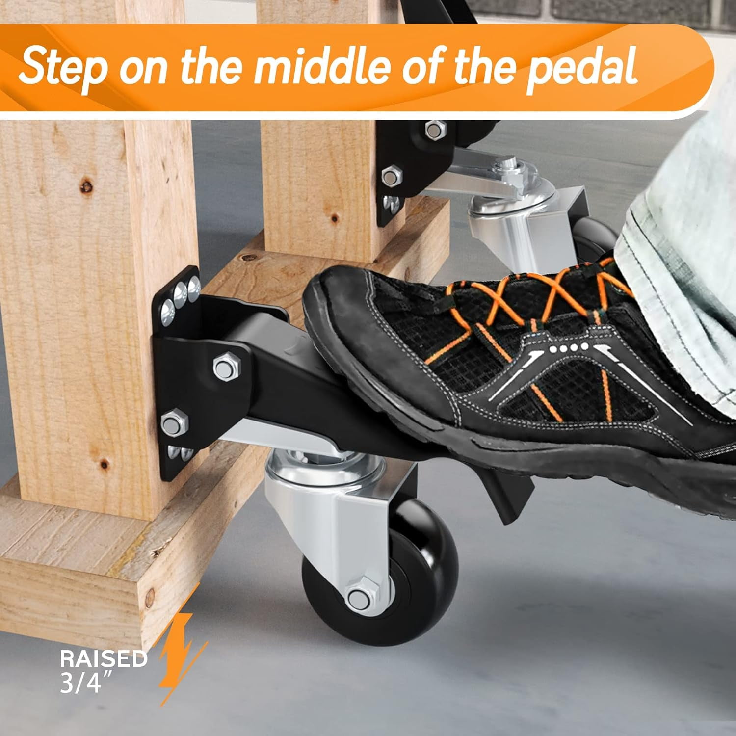 4 Pack Workbench Casters kit 660/720/880/990 Lbs - Retractable Casters Heavy Duty Bench Caster Wheels Designed for Workbenches Machinery & Tables,