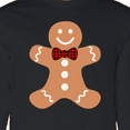 thumbnail image 4 of Inktastic Cute Gingerbread Man with Red Plaid Bowtie Long Sleeve T-Shirt, 4 of 5