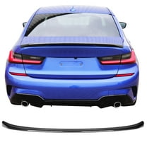 Ikon Motorsports Rear Trunk Spoiler Wing Lip Added on Bodykit Replacement Compatible With 2019-2024 BMW G20 3 Series Sedan & 2021-2024 G80 M3 Sedan MP Style Dry Carbon Fiber