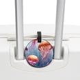 thumbnail image 3 of Jellyfish 2Pcs PU Leather Round Luggage Tags with Privacy Cover and Name ID Tag for Suitcase, Handbags, Backpacks, School Bags, 3 of 6
