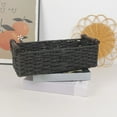 thumbnail image 6 of 1 Pc Round Paper Rope Storage Basket Wicker Baskets for Organizing with Handle Decorative Storage Bins for Countertop Toilet Paper Basket for Toilet Tank Top Small Baskets, 13.78"x5.91"x3.94", Beige, 6 of 9
