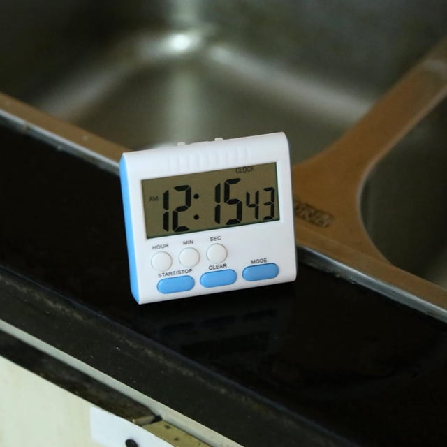 Batería de Cocina Alarma de temporizador de cocina digital LCD eléctrica multifunción de 5 piezas (azul)