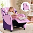 thumbnail image 6 of Costway Kids Recliner Chair Gaming Sofa PU Leather Armchair w/Side Pockets Pink, 6 of 12