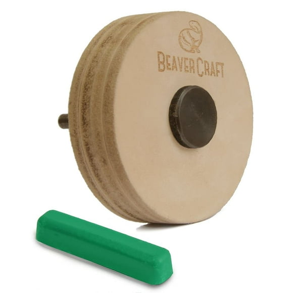 Afilador de cuchillos BeaverCraft PW1, 7 cm, correa de piel con rueda