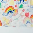 thumbnail image 4 of HILEELANG Toddler Girls Cotton Dress Short Sleeve Casual Summer Sundress Rainbow Printed Jumper Skirt 4T, 4 of 5