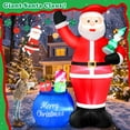 thumbnail image 3 of Yexmas 8FT Christmas Inflatable Santa Claus with Big Gift Bag and Christmas Tree Outdoor Decorations,Built-in LED Light,Blow Up Xmas inflatables for Front Back Yard Garden Lawn, 3 of 8