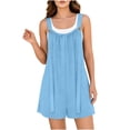 thumbnail image 2 of DailyTrove Women's Layered Romper Dress, Sleeveless Casual Playsuit with Shorts, 2 of 6