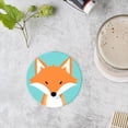 thumbnail image 4 of BaHomeck Drink Coasters Set of 4 with Holder fox with simple minimalistic design and pastel blue background Water Absorbent Ceramic Coasters Tabletop Protection,Suitable for Various Cup ,Home Decor, 4 of 4