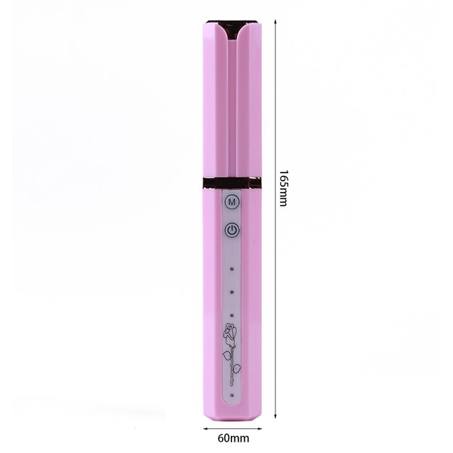 Rizador de pestañas con calefacción USB portátil Likrtyny 3 modos de temperatura rosa