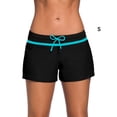 thumbnail image 2 of Greeniant Traje de baño Banda ajustable con cordón Buena elasticidad Moda Diseño de cuatro esquinas Pantalones cortos Traje de baño Deportes acuáticos Azul negro S, 2 of 6