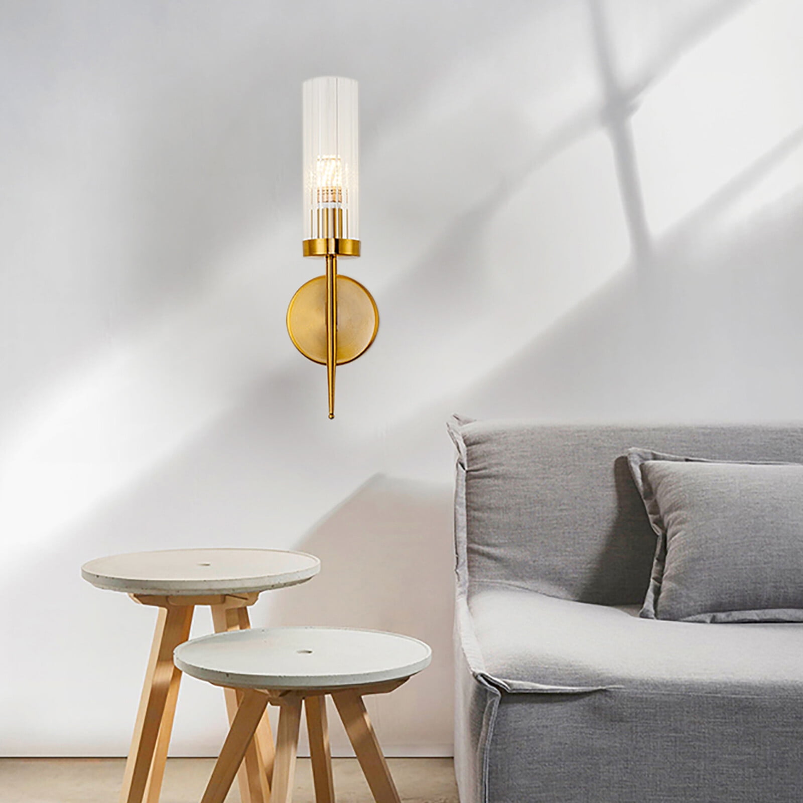 Gold Wall Sconce Bathroom Sconce Wall Lighting Modern Vanity Light Fixture with Glass Shade for Bedroom Living Room Hallway