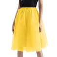 thumbnail image 4 of Women's High Waist Flowy Layered Short Skirt A Line Ruffle Festival Dance Casual Skirt Gold S, 4 of 4