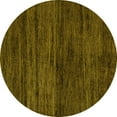 thumbnail image 1 of Ahgly Company Machine Washable Indoor Round Abstract Yellow Modern Area Rugs, 3' Round, 1 of 4