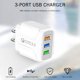 thumbnail image 5 of Cargador de pared de viaje de carga rápida 5V 2.4A 3 puertos USB QC 3.0 para iPhone Samsung Ndcxsfigh Para estrenar, 5 of 7