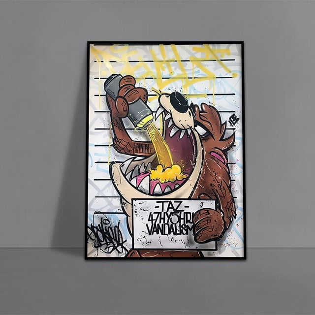 Disney Cartoon Character Graffiti Poster Mural Decoration Anime Figure Canvas Painting Tigger Mickey Mouse Donald Duck Wall Art60X80cm Unframed Gao Jinjia LED