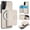 White, variant on ELEHOLD Case for Samsung Galaxy S21, 2-in-1 Magnetic Shockproof Leather Wallet Flip Case Cover, Detachable Card Holder with Stand,Black