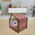 thumbnail image 3 of Poppy Flower Pet House, Abstract Floral Pattern with Poppy Blossoms and Flying Exotic Butterflies, Outdoor & Indoor Portable Dog Kennel with Pillow and Cover, 5 Sizes, Multicolor, by Ambesonne, 3 of 5