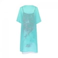 thumbnail image 3 of Pisexur Robe Grande Taille pour Femmes Ensemble Deux Pièces Robes d'Été - Été Décontracté Imprimé Floral Col Rond Sans Manches Jupe Unie Robe Maxi en Chiffon, 3 of 6