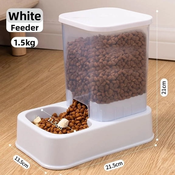 1.2L/1.5L Pet Automatic Feeder Plastic Large Capacity Cat Dog Water Dispenser Feeder Set 3 Colors 2 Styles