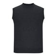 thumbnail image 3 of Knitted Vests for Men M-4XL Big & Tall Sleeveless Tank Tops Plus Size Pullover Stretchy Slim Crewneck Solid Color Soft Outerwear Vest, 3 of 5