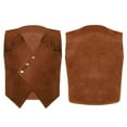 thumbnail image 2 of renvena Kids Boys Western Cowboy Vest Tassels Vest for Theme Party Carnival Dress Up Brown 4, 2 of 7