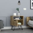 thumbnail image 2 of 13.7 in Deep, Light Oak Finish - One Open Shelf Function - Nightstand for Reading - Store Books Conveniently, 2 of 5