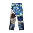 thumbnail image 5 of Balery Vintage Starry Sky Shark print Men's Pajama Pants,Ultra Lightweight Pjs,Lounge Pant-Medium, 5 of 9