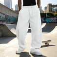 thumbnail image 4 of Baggy Sweatpants Men Wide Leg Sweatpants with Pockets Light Weight Gym Drawstring Straight Leg Pants for Men, 2XL, 4 of 6