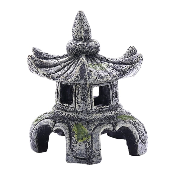 Lámpara de piedra, adorno para acuario, decoración de hábitat de reptiles, refugio, estatua de Pagoda, accesorios para mascotas, ,