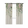 thumbnail image 7 of Sage Green Eucalyptus Leaves Blackout Curtains for Bedroom, Weeping Floral Summer Botanical Thermal Insulated Kitchen Drapes with Grommets, Light Blocking Window Treatment, 2 Panels 52" x 45", 7 of 7