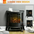 thumbnail image 4 of JP OUTDOOR 22" Electric Fireplace Stove, Freestanding Electric Fireplace Heater with Realistic LED Flame, Adjustable Temperature, 1500W, Black, 4 of 9