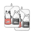 thumbnail image 7 of Yayeee Pot Holders Kitchen Heat Resistant with Pocket 7"x9.8" Cotton Oven Cooking Hot Pads, Black Chubby Cat, 7 of 7