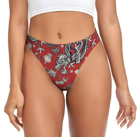 Sigee Dragons2 for Women s G-String Panty  Low Rise  Soft Lace Perfect for Everyday Wear or Special Occasions-Medium
