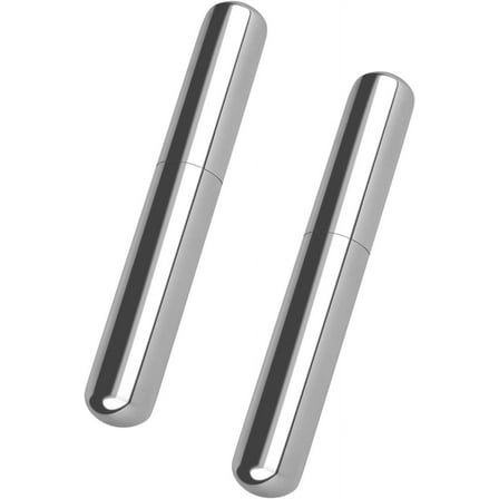 2 Pack Cigar Case Tube for Cigars Up to 52 Ring Gauge, Stainless Steel Opening Dia 0.8" Carrying Cigar Box, Portable Single Cigar Holder for Travel and Daily Use (Silver)