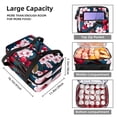 thumbnail image 3 of Cherry Double Layered Insulated Lunch Bag with Two Compartments - Large Capacity Hand-Carried Refrigerated Meal Bag - 7.1x11.4x16.1 Inches, 3 of 6