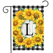 Briarwood Lane Sunflowers Monogram L Garden Flag