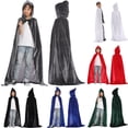 thumbnail image 2 of Zecgelong Kids Velvet Hooded Cloak Cape Party Dress Up Role Play Outfit Red Size 2-17Y, 2 of 3
