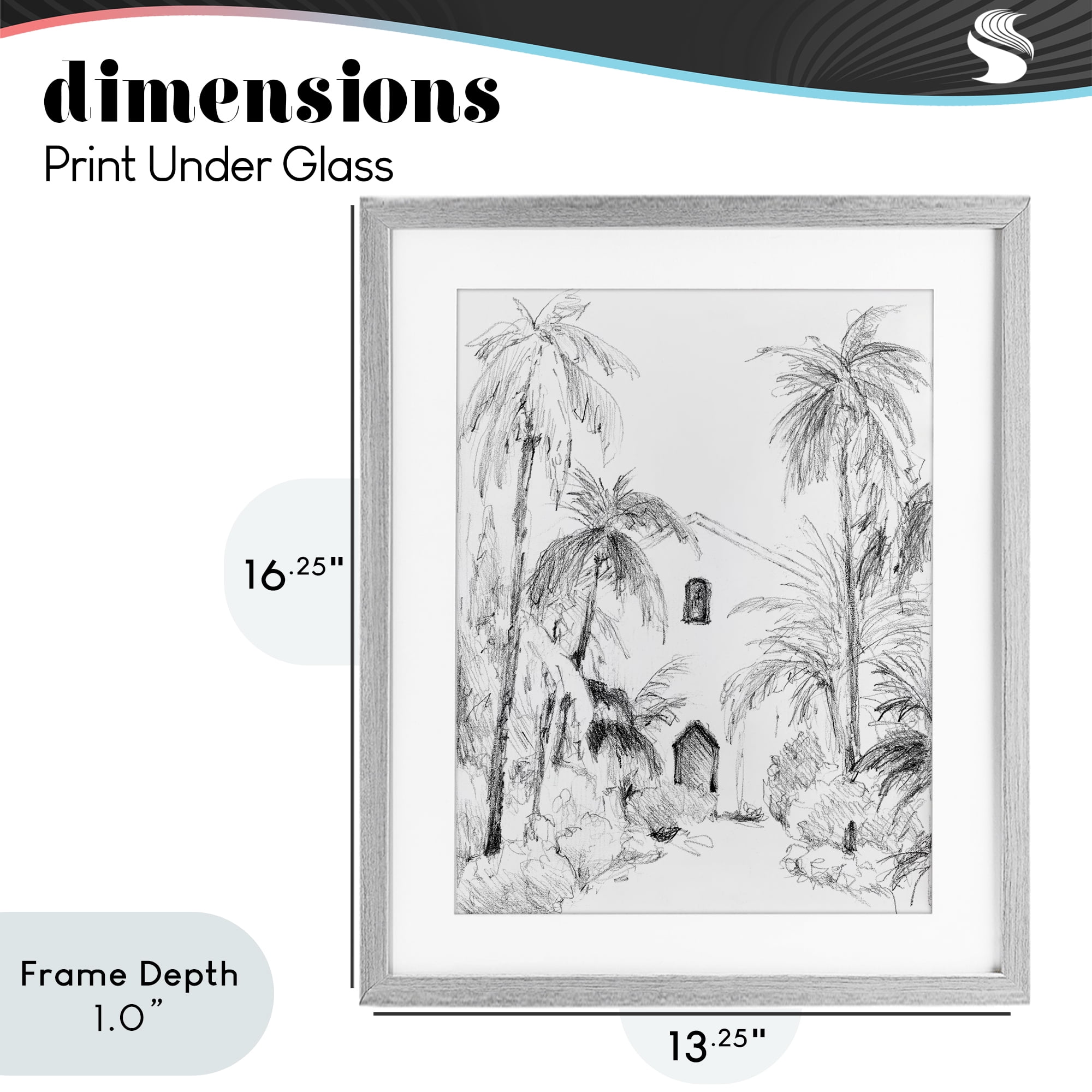 Stupell Industries Island Church Sketch Gray Framed Print Under Glass, design by Lanie Loreth