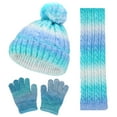 thumbnail image 2 of 3 Piece Hats, Scarves & Gloves Sets for Boys Girls Size 3-10 Toddlers Fleece Lined Knitted Beanies Hats Glove Scarf Thermal Warm Fall Winter Set, 2 of 3