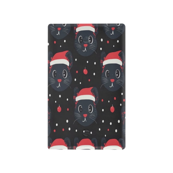 Switch Panel Switch Decoration 2.76x4.53x0.28 Inches Unused Outlet Cover Switch Plate Wall Plates Living Room Kitchen Bedroom Study Switches Black Christmas Cat Face