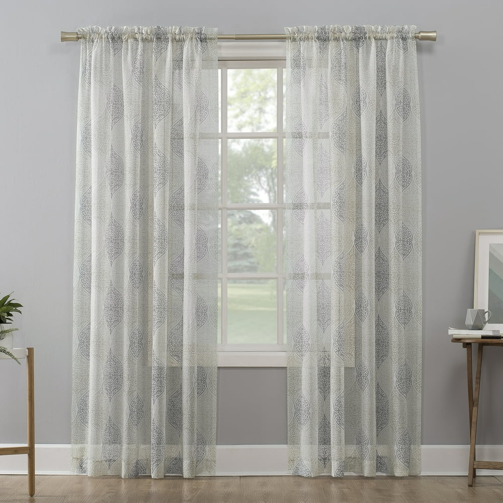 Mainstays Marjorie Sheer Voile Curtain, Single Panel