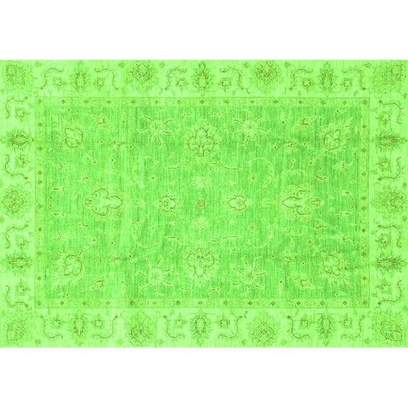 Ahgly Company Indoor Rectangle Oriental Green Traditional Area Rugs, 3' x 5'